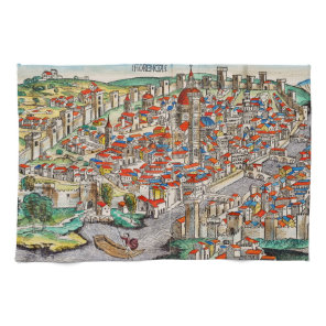 Medieval landmark of Florence in Italy Kitchen Towel