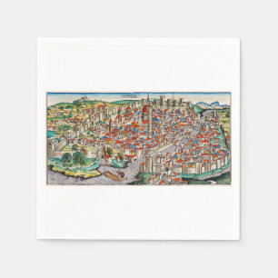 Medieval landmark of Florence in Italy Napkins