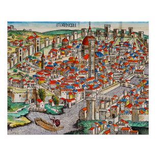 Medieval landmark of Florence in Italy Poster