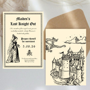 Medieval “Last Knight Out” Bachelorette Invitation