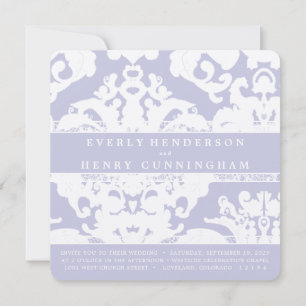 Medieval Lavender Floral Damask Wedding  Invitation