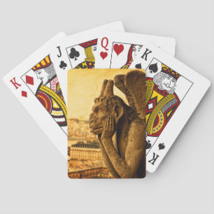 Medieval Le Stryge Gargoyle at Notre Dame, Paris Poker Cards