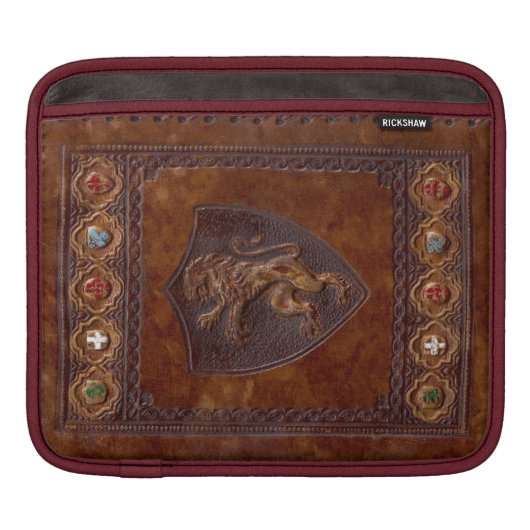 Medieval Leather Book Cover Lion Rampant (Front)