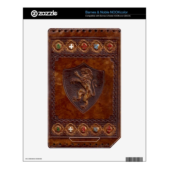Medieval Leather Nook cover NOOK Color Decal