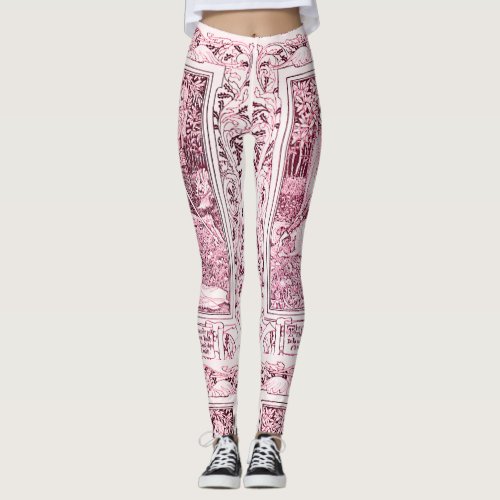 MEDIEVAL LEGENDS Lady And KnightPink White Floral Leggings