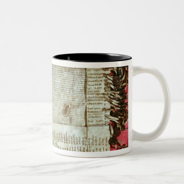 Medieval letter of protest from the Bohemian Two-Tone Coffee Mug (Right)