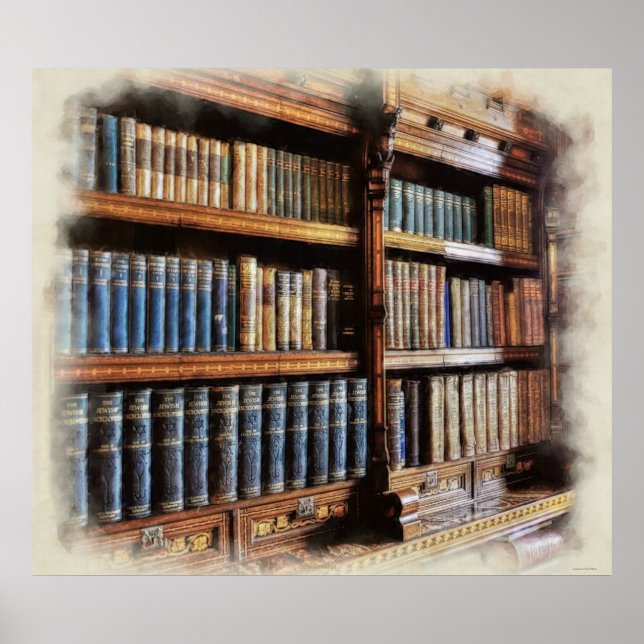 Medieval Library and Books of Antiquity Artwork Poster (Front)