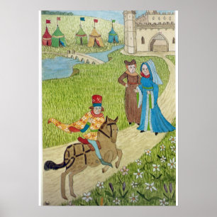 Medieval Life in England - Canterbury pilgrims Poster