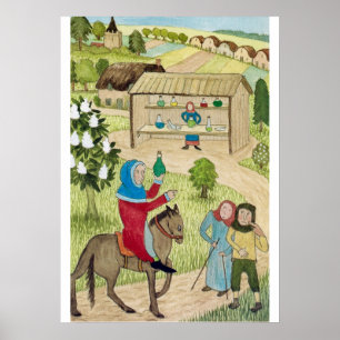 Medieval Life in England - Canterbury pilgrims Poster