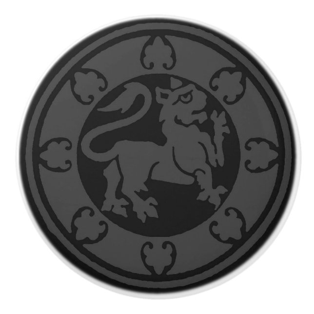 Medieval Lion Ceramic Knob (Front)