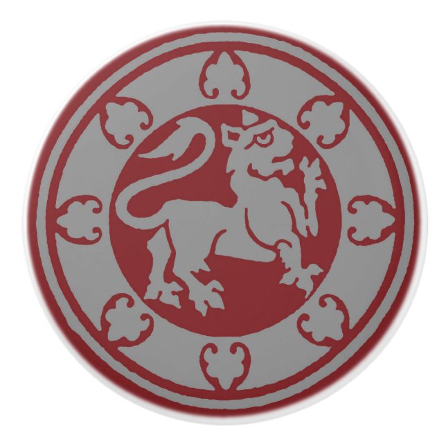 Medieval Lion Ceramic Knob (Front)