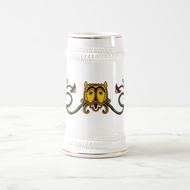 Medieval Lion Design Beer Stein (Center)