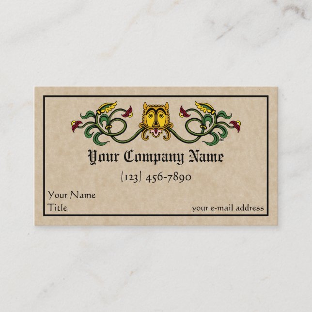Medieval Lion Design Business Card (Front)