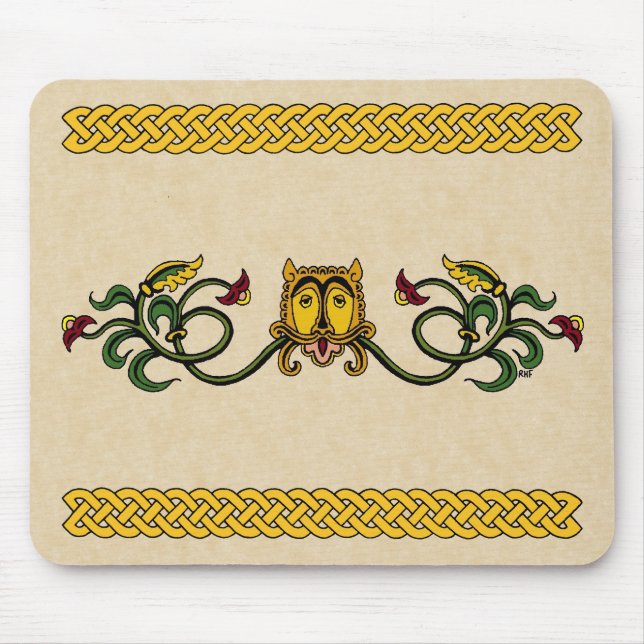 Medieval Lion Design Mouse Pad (Front)