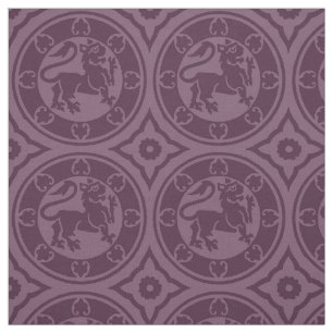 Medieval Lions, Aubergine Fabric