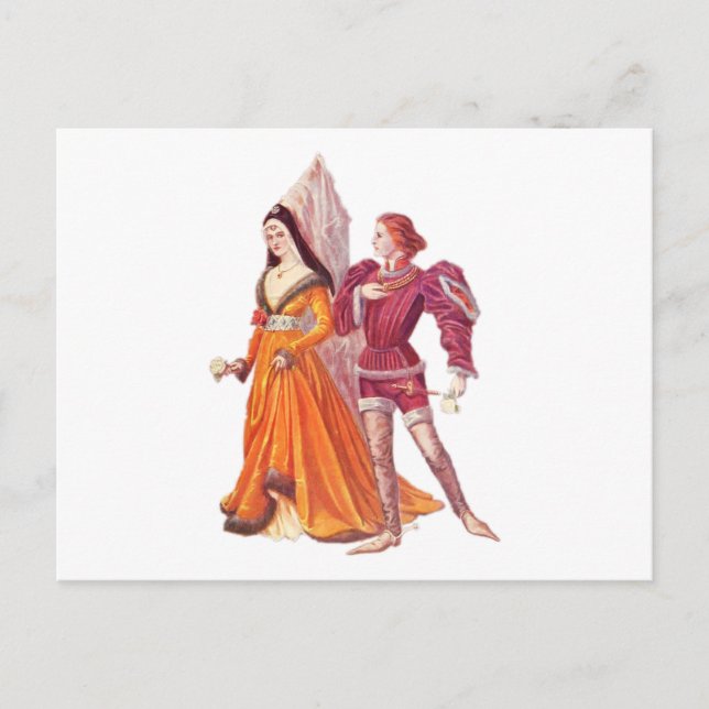 Medieval Lord and Lady Postcard (Front)