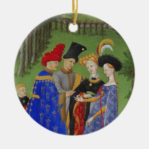Medieval lords and ladies ceramic ornament