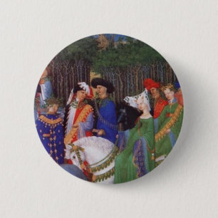 Medieval lords and ladies pinback button