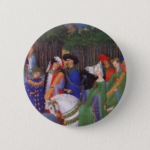 Medieval lords and ladies pinback button