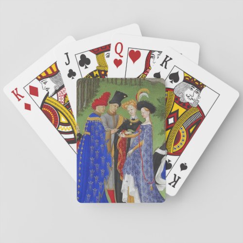 Medieval lords and ladies playing cards