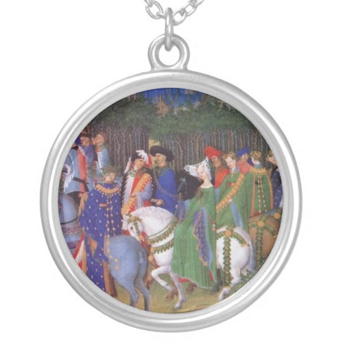 Medieval lords and ladies silver plated necklace