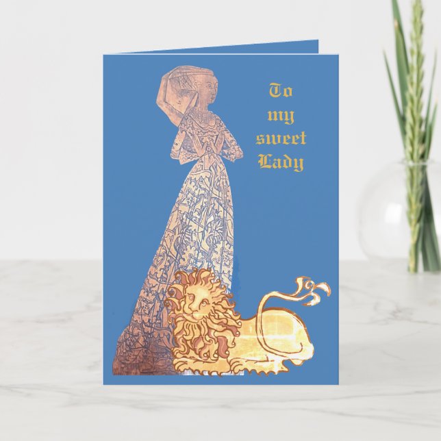 Medieval lovers knight and lady card (Front)