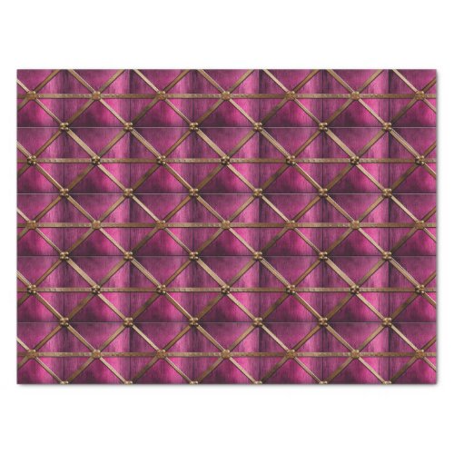 MEDIEVAL MAGENTA WOOD AND METAL DECOUPAGE TISSUE PAPER