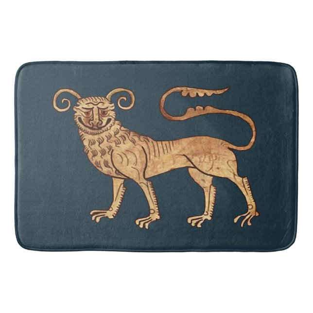 Medieval Manticore Large Bath Mat (Front)