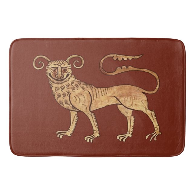 Medieval Manticore Large Bath Mat (Front)
