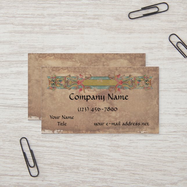 Medieval  Manuscript Banner Business Card (Front/Back In Situ)