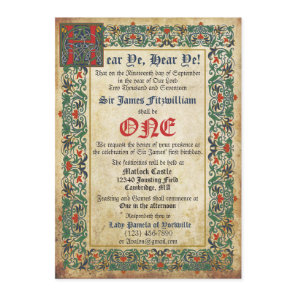 Medieval Manuscript Birthday Invitation