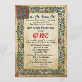 Medieval Manuscript Birthday Invitation by NouDesigns at Zazzle