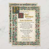 Medieval Manuscript Bridal Shower Invitation Card (Front/Back)