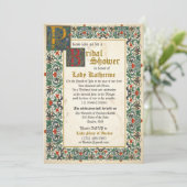 Medieval Manuscript Bridal Shower Invitation Card (Standing Front)