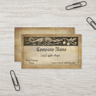 Medieval Manuscript Dragon Business Card