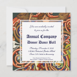 Medieval Manuscript Elegant Dancing Nobleman Invitation