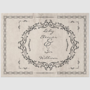 Medieval Manuscript Elegant Wedding Tissue Paper
