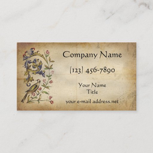 Customizable Medieval Bird Business Card