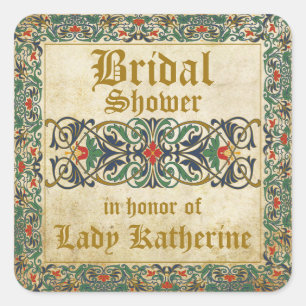 Medieval Manuscript Goth Bridal Shower Label