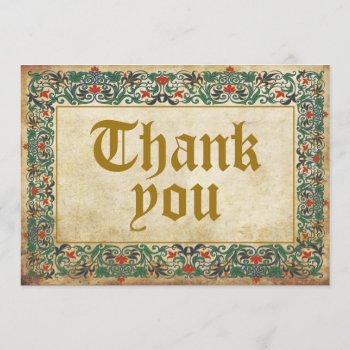 Medieval Manuscript Goth Thank You by NouDesigns at Zazzle