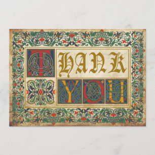 Medieval Manuscript Goth Thank You Card