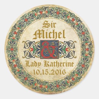 Medieval Manuscript Goth Wedding Label