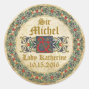 Medieval Manuscript Goth Wedding Label