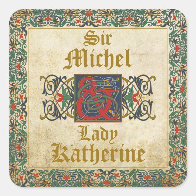 Medieval Manuscript Goth Wedding Label (Front)