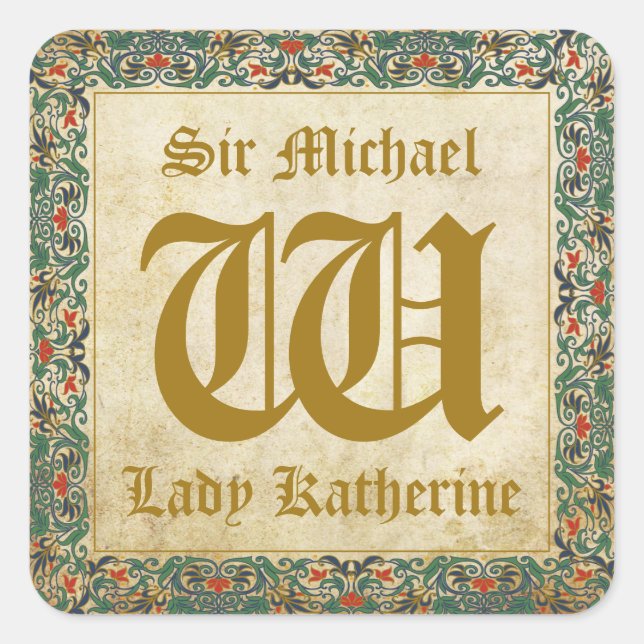 Medieval Manuscript Goth Wedding Label (Front)