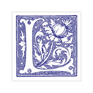 Medieval Manuscript Letter L Monogram Self-inking Stamp