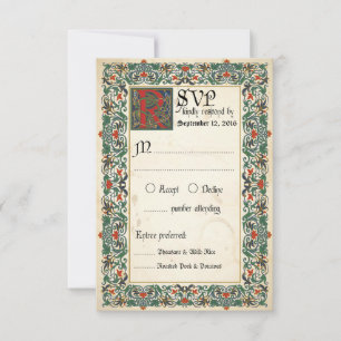 Medieval Manuscript RSVP Card