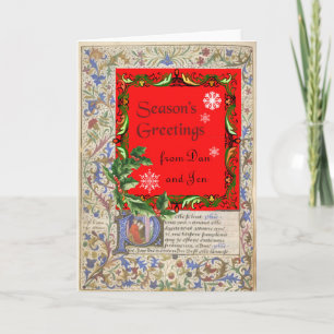Medieval manuscript winter season Card