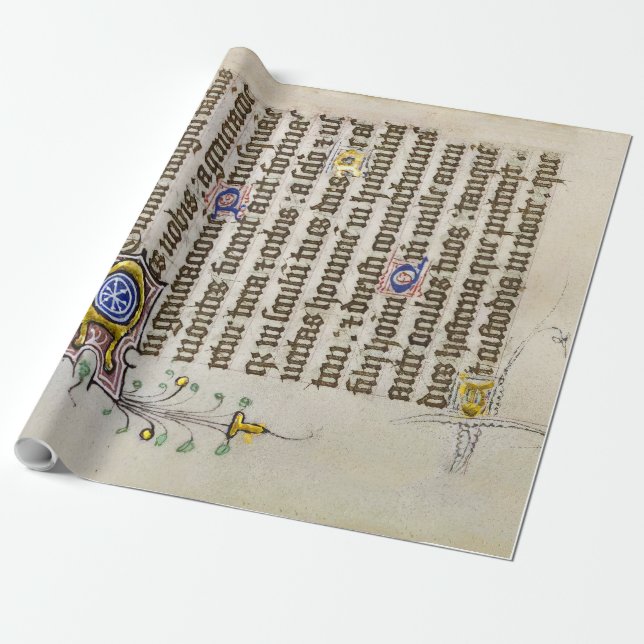 Medieval Manuscript Wrapping Paper (Unrolled)