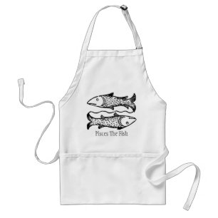 Medieval Manuscript Zodiac Pisces The Fish Adult Apron
